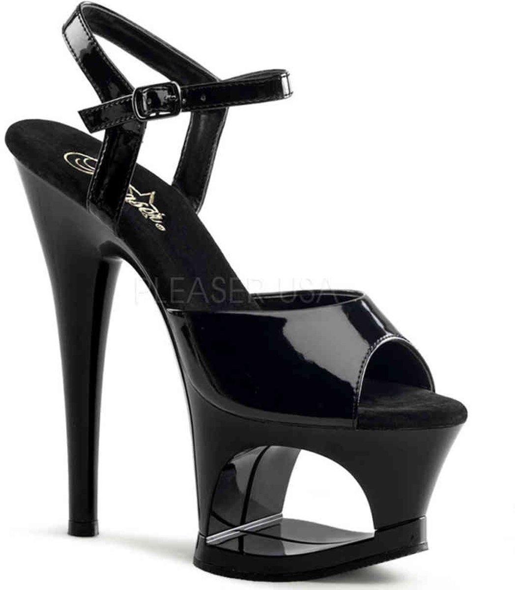 EU 35 = US 5 | MOON-709 | 7 Heel, 2 3/4 Cut-Out PF Ankle Strap Sandal